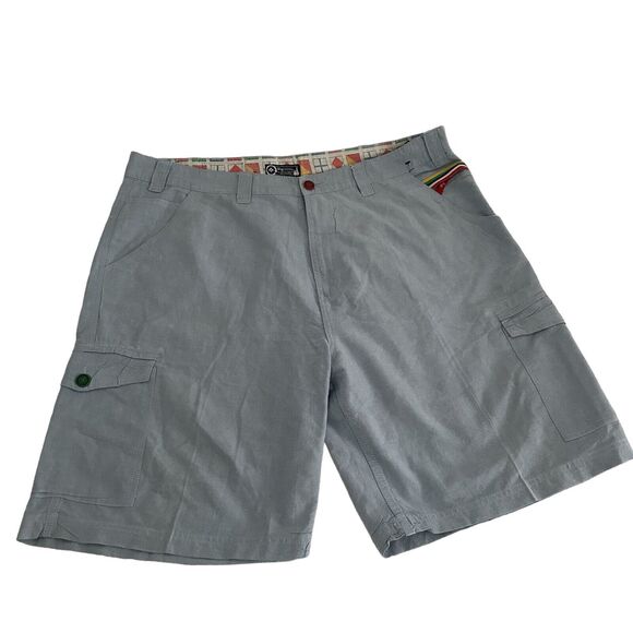 LRG LR Geans Cargo Shorts Embroidered Rasta Colors Y2K LRG Men's 44 x 11